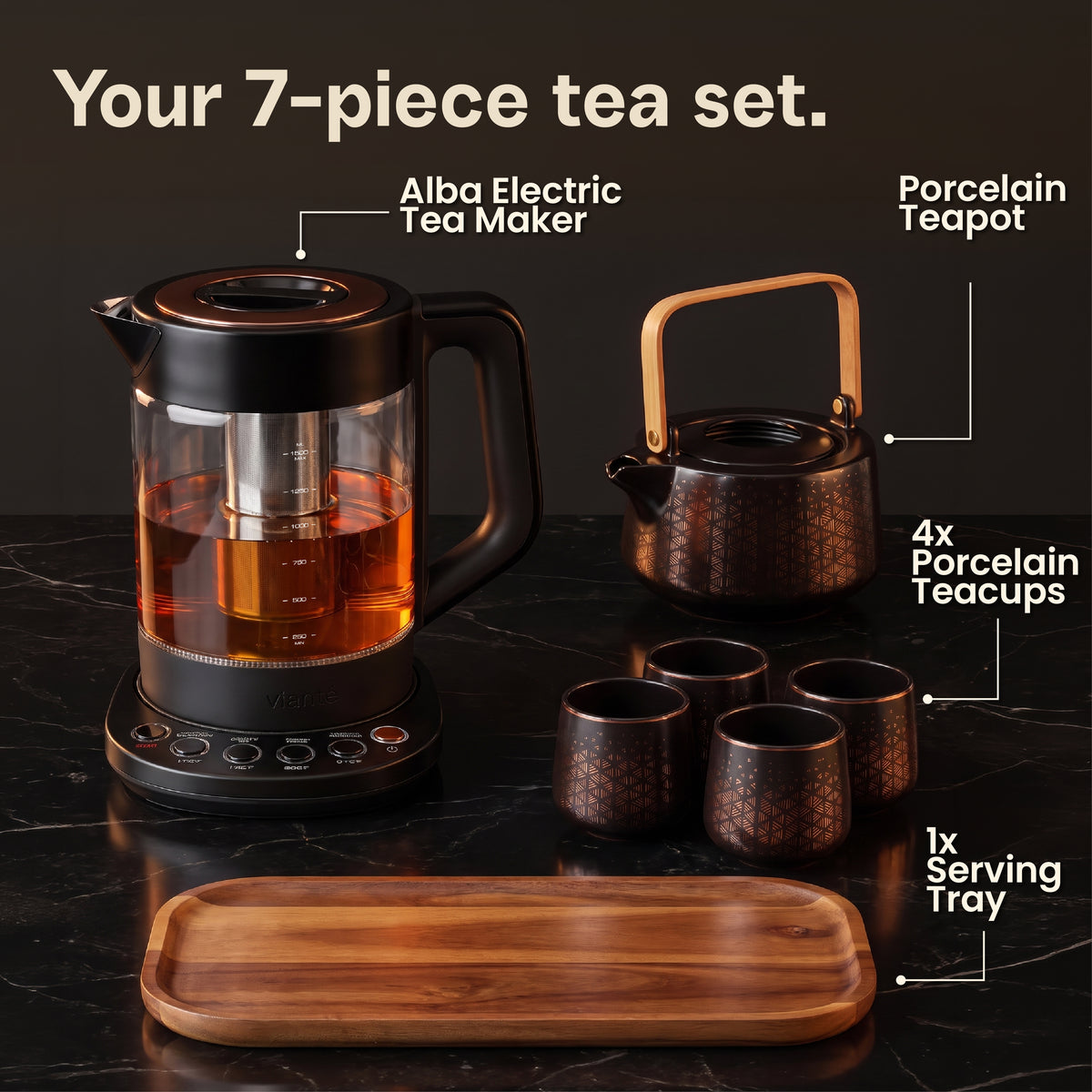 Alba & Luxury Tea Set - Black