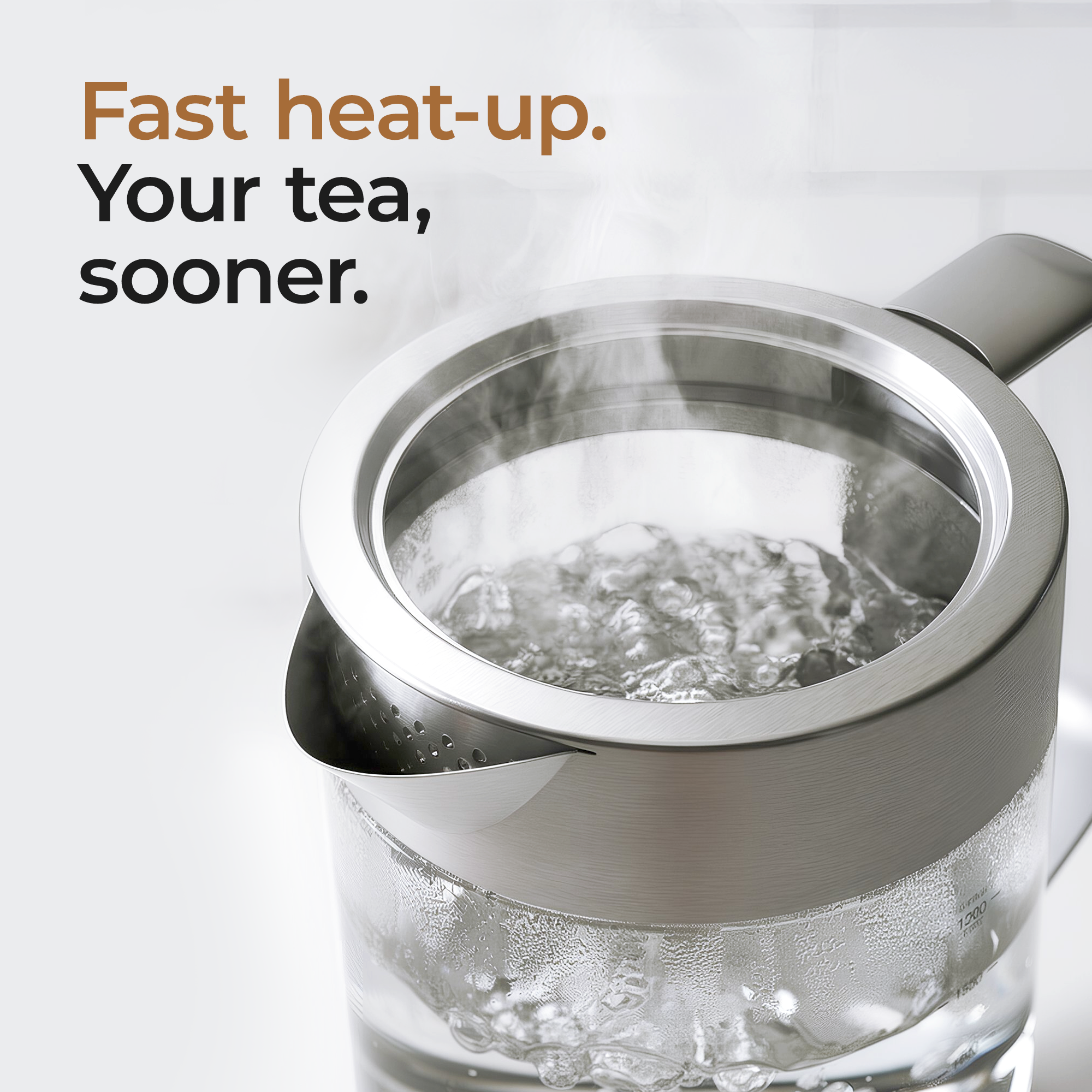 NO PLASTIC-TO-WATER CONTACT KETTLE WITH DIGITAL TEMPERATURE CONTROL & INFUSER