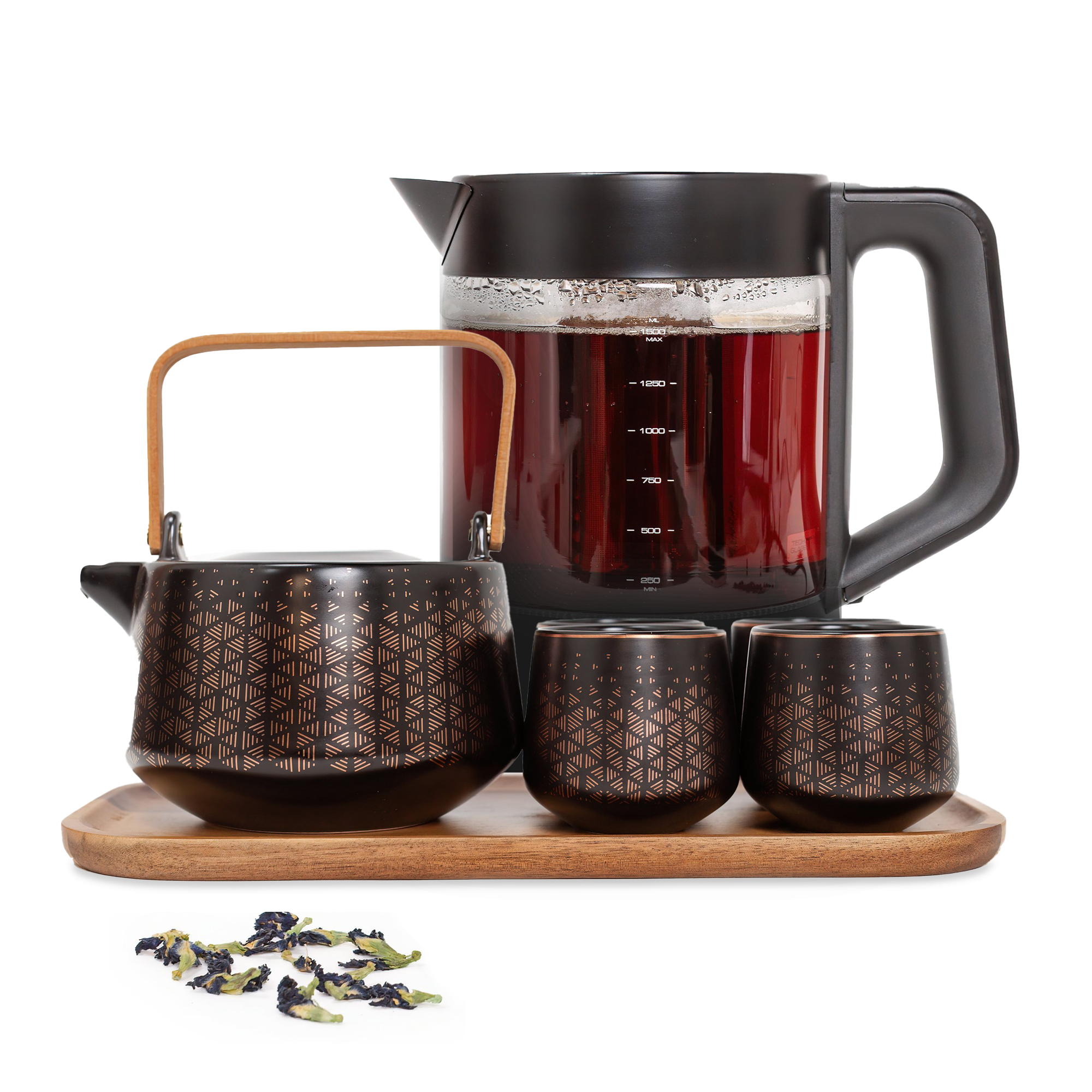 Luxury Brewing and Serving Tea Set - Black