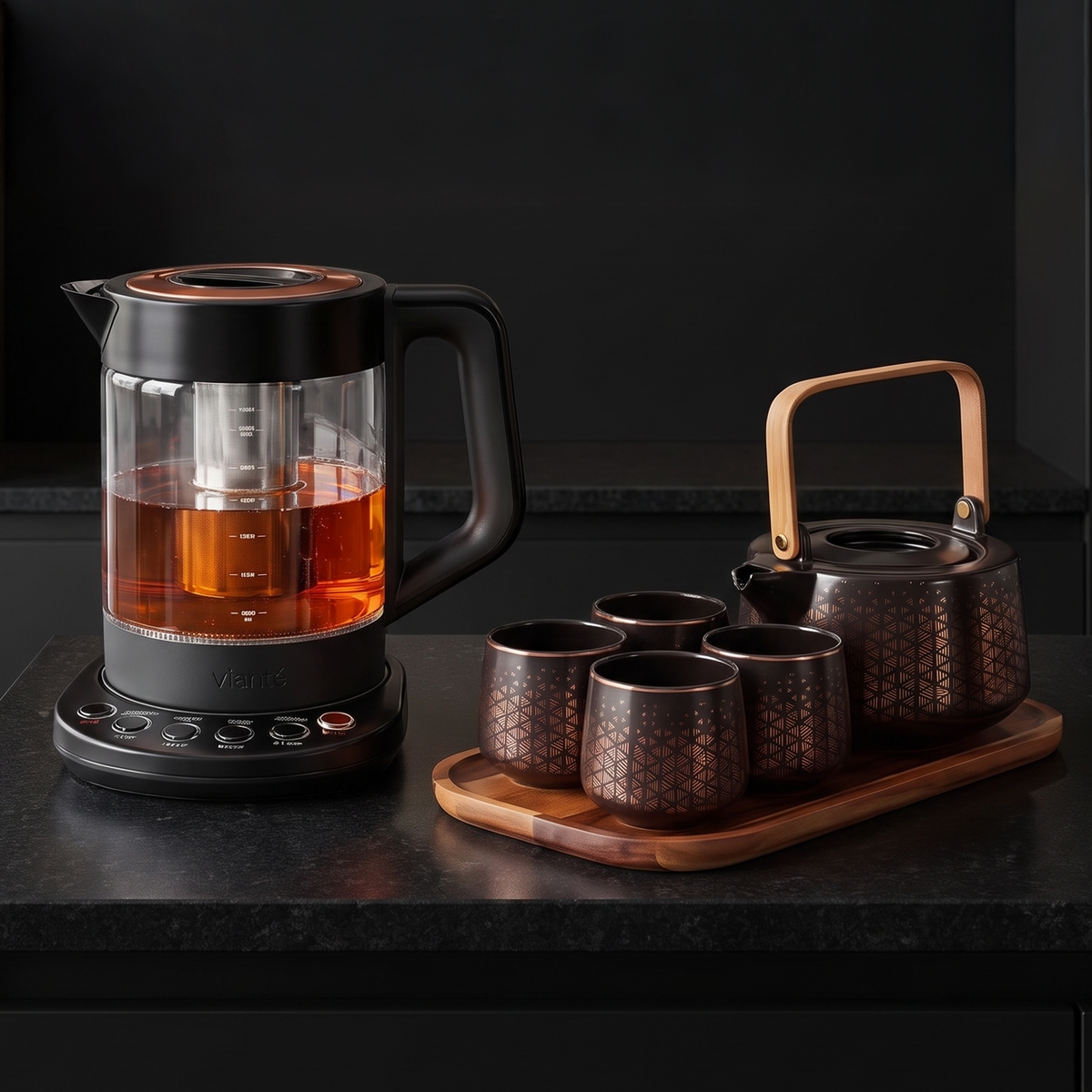 Alba & Luxury Tea Set - Black