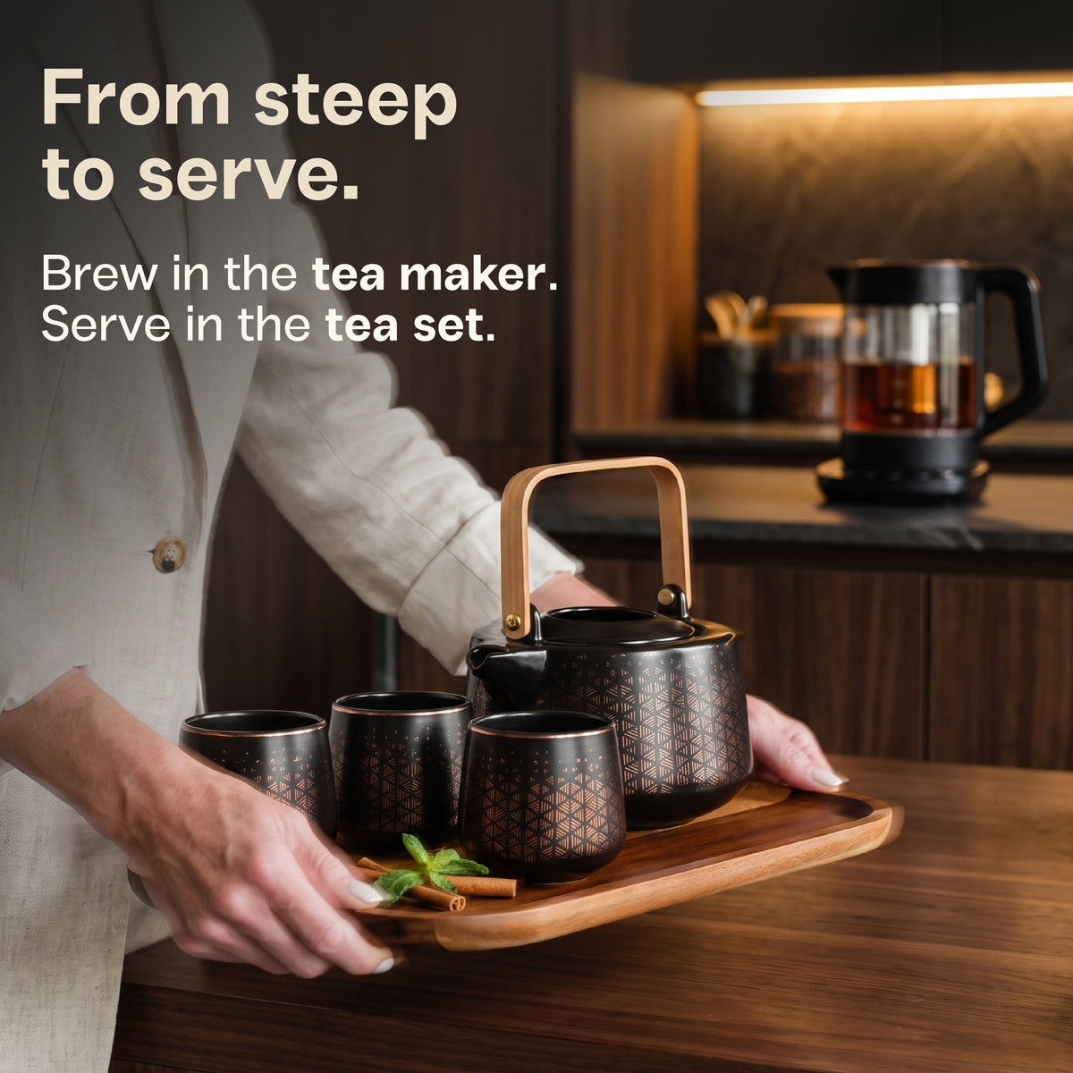 Alba & Luxury Tea Set - Black