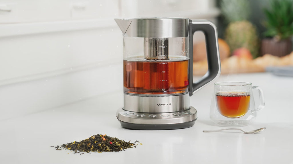 NO PLASTIC-TO-WATER CONTACT KETTLE WITH DIGITAL TEMPERATURE CONTROL & INFUSER.